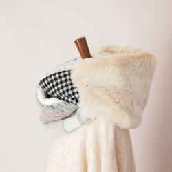 【受注製作】うっすらチェックとふんわりギンガムのスヌード 4枚目の画像