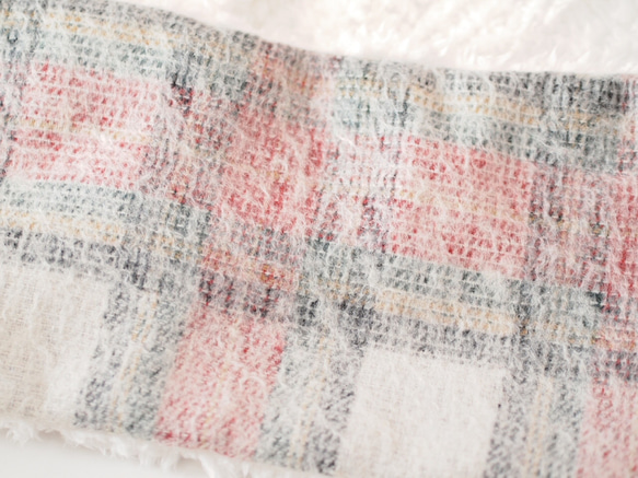 【受注製作】うっすらチェックとふんわりギンガムのスヌード 6枚目の画像