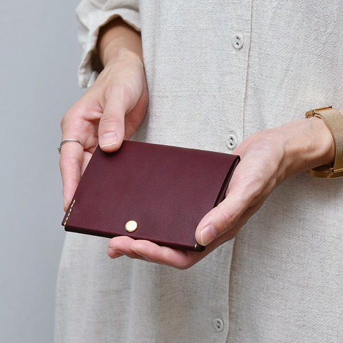 small wallet 【シボ革/ブラック】 三つ折り財布 chi.wata 通販