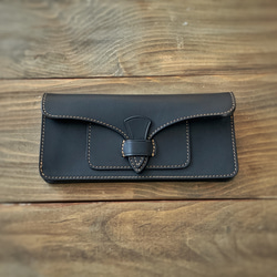 曲線美と奥行きある立体感 個性派メンズ 財布 STING ロングウォレット スティング ブラック　 2枚目の画像