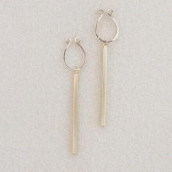 [14kgf] Brass sticks : oval ear clips 第1張的照片