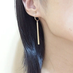 [14kgf] Brass sticks : oval ear clips 第3張的照片