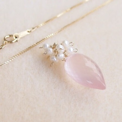 [14kgf] 2WAY Rose Quartz : box chain 1枚目の画像