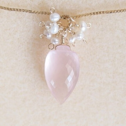 [14kgf] 2WAY Rose Quartz : box chain 2枚目の画像