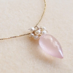 [14kgf] 2WAY Rose Quartz : box chain 3枚目の画像