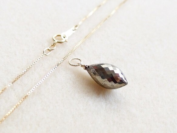 [14kgf] Dew drop Pyrite : 2WAY box chain 第1張的照片