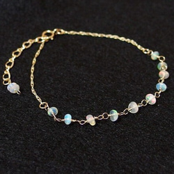 [14kgf] Half precious opal bracelet 3枚目の画像