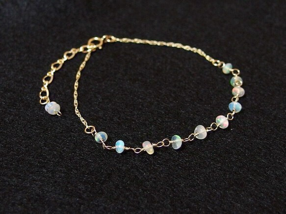 [14kgf] Half precious opal bracelet 3枚目の画像