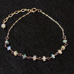 [14kgf] Half precious opal bracelet 4枚目の画像