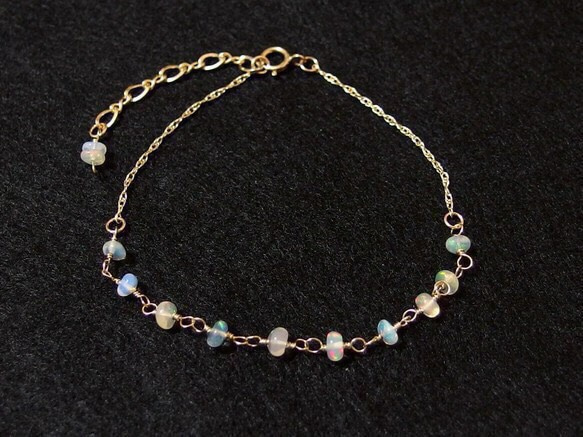 [14kgf] Half precious opal bracelet 4枚目の画像