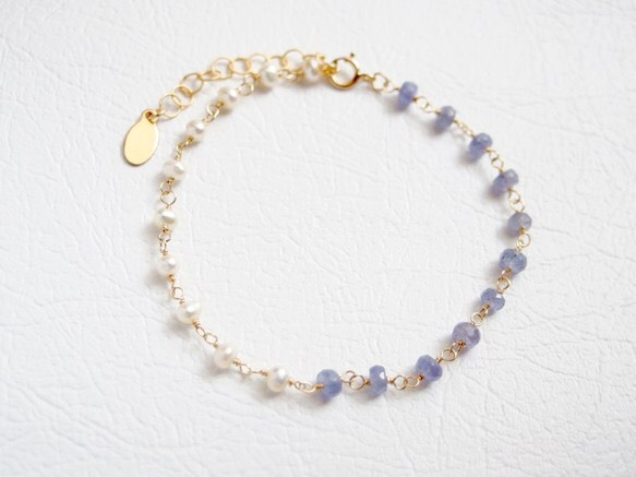 [14kgf] Tanzanite × pearl bracelet 3枚目の画像