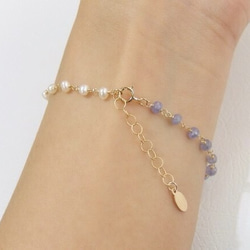 [14kgf] Tanzanite × pearl bracelet 5枚目の画像