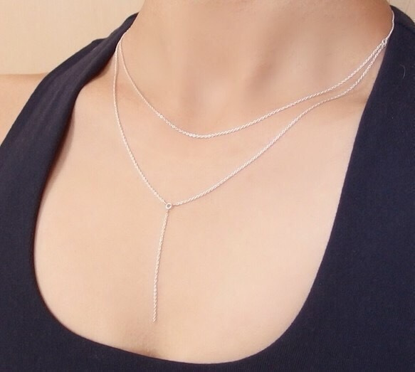 [Silver 925] Lariat : Double cable chain 第1張的照片