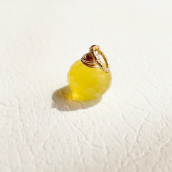 [14kgf] Yellow chalcedony necklace top 1枚目の画像
