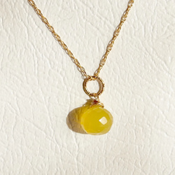 [14kgf] Yellow chalcedony necklace top 2枚目の画像