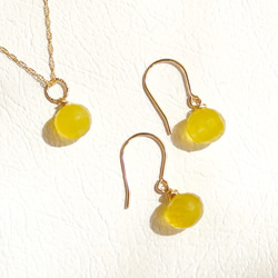 [14kgf] Yellow chalcedony necklace top 4枚目の画像