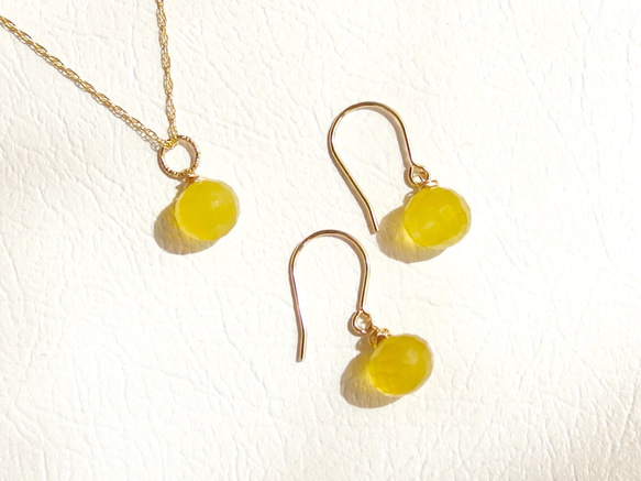 [14kgf] Yellow chalcedony necklace top 4枚目の画像