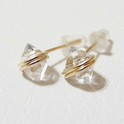 [14kgf] Herkimer diamond studs 1枚目の画像