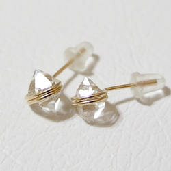 [14kgf] Herkimer diamond studs 2枚目の画像