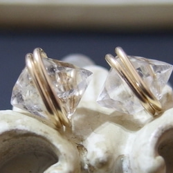 [14kgf] Herkimer diamond studs 3枚目の画像