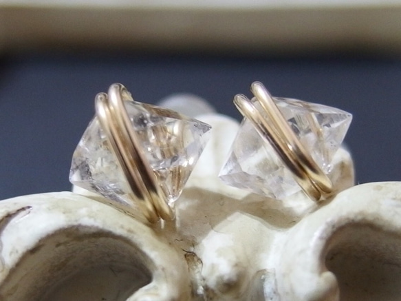 [14kgf] Herkimer diamond studs 3枚目の画像