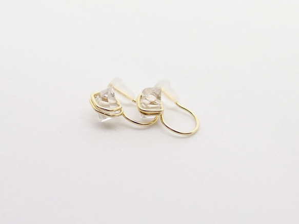 [14kgf] Herkimer diamond earrings 2枚目の画像