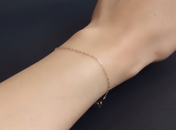 [14kgf] Rectangle chain bracelet 3枚目の画像