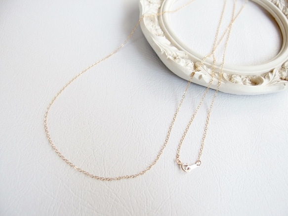 [14kgf] Flat cable chain long necklace 100cm 第2張的照片