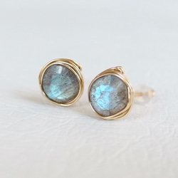 [14kgf] Labradorite studs : blue flash 1枚目の画像