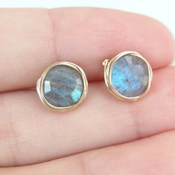 [14kgf] Labradorite studs : blue flash 3枚目の画像