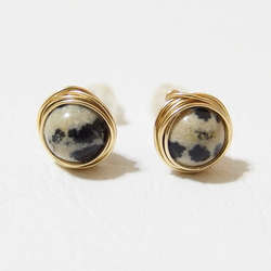 [14kgf] Dalmatian jasper : studs pierce 1枚目の画像