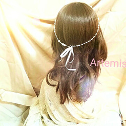 ビーズクラウン&白花びら飾り～ Artemisアルテミス～ 5枚目の画像