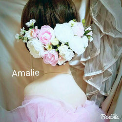 ラナンキュラスと薔薇の髪飾り～ Amalie アマーリエ 2枚目の画像
