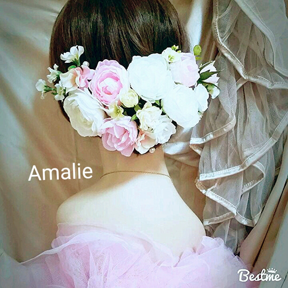 ラナンキュラスと薔薇の髪飾り～ Amalie アマーリエ 2枚目の画像