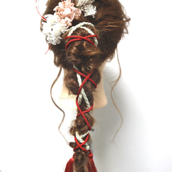 成人式 卒業式 髪飾り 紐アレンジ 組紐 052 ヘッドドレス