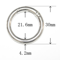 30mm　ファッション丸型カラビナ　ラウンドカラビナ　丸カラビナ　キーホルダー 1枚目の画像