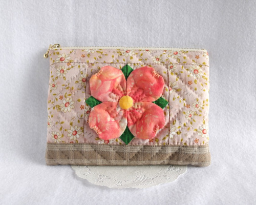 【ハンドメイド】超BIGサイズ　刺し子とパッチワークのフラットポーチ　和柄 rectangle_large_type_2_e3c15fd