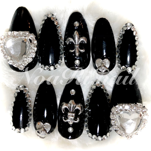 ネイルチップ 量産型 地雷系 クロムパーツ ネイルチップ（つけ爪