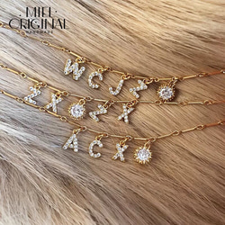 名入れ♡アンクレット キラキラ ゴージャス イニシャル ゴールド