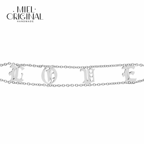 OldEnglish ネーム チョーカー ネックレス GOLD SILVER ROSEGOLD 名入れ オールドイングリッシュ✨古英語 カスタムネックレス