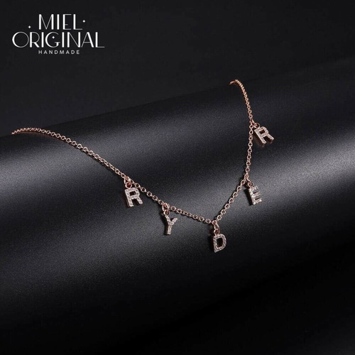 名入れ✨ジルコン カスタムネックレス イニシャル チャーム キラキラ