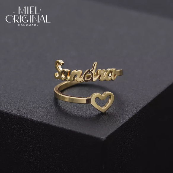 名入れ 二箇所文字入れ 中抜きハート オリジナル シンプル カスタム