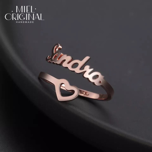 名入れ 二箇所文字入れ 中抜きハート オリジナル シンプル カスタム