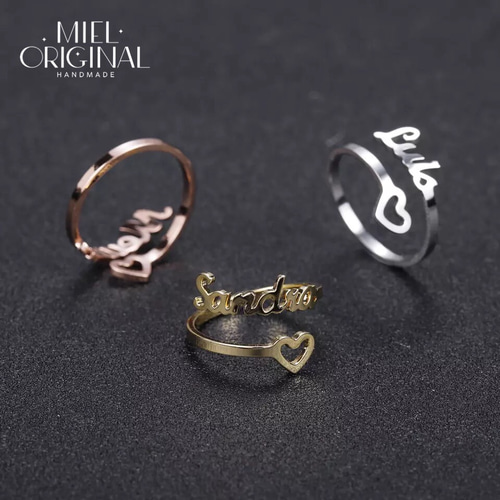 名入れ 二箇所文字入れ 中抜きハート オリジナル シンプル カスタム