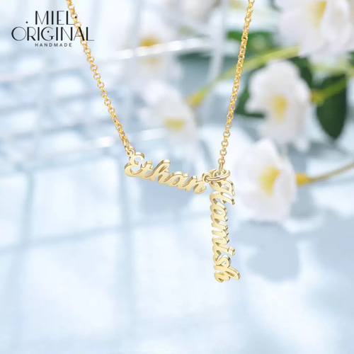 【新発売】今週の市販 ダブルネーム✨名入れ ぶら下がり シルバー925 カスタム アクセサリー