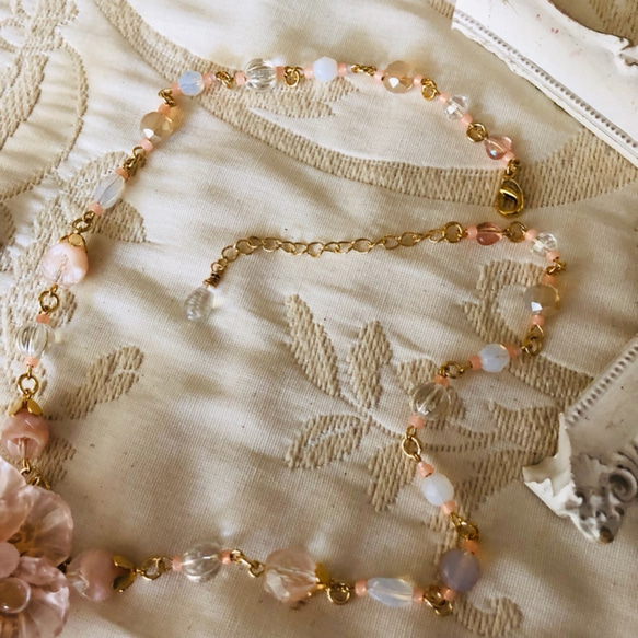 ブリリアント ピンク ローズのネックレス 8枚目の画像