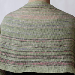 リネンの手織りストール ライトグリーン 4枚目の画像