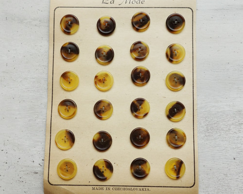 チェコスロバキア製 1930s べっ甲風マーブルのプラスチック