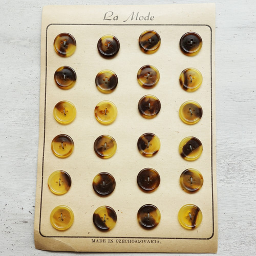 チェコスロバキア製 1930s べっ甲風マーブルのプラスチック