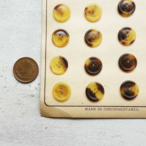 す*ず様 シアーズ　フルブローグ　チェコスロバキア製 チェコスロバキア製 1930s べっ甲風マーブルのプラスチック